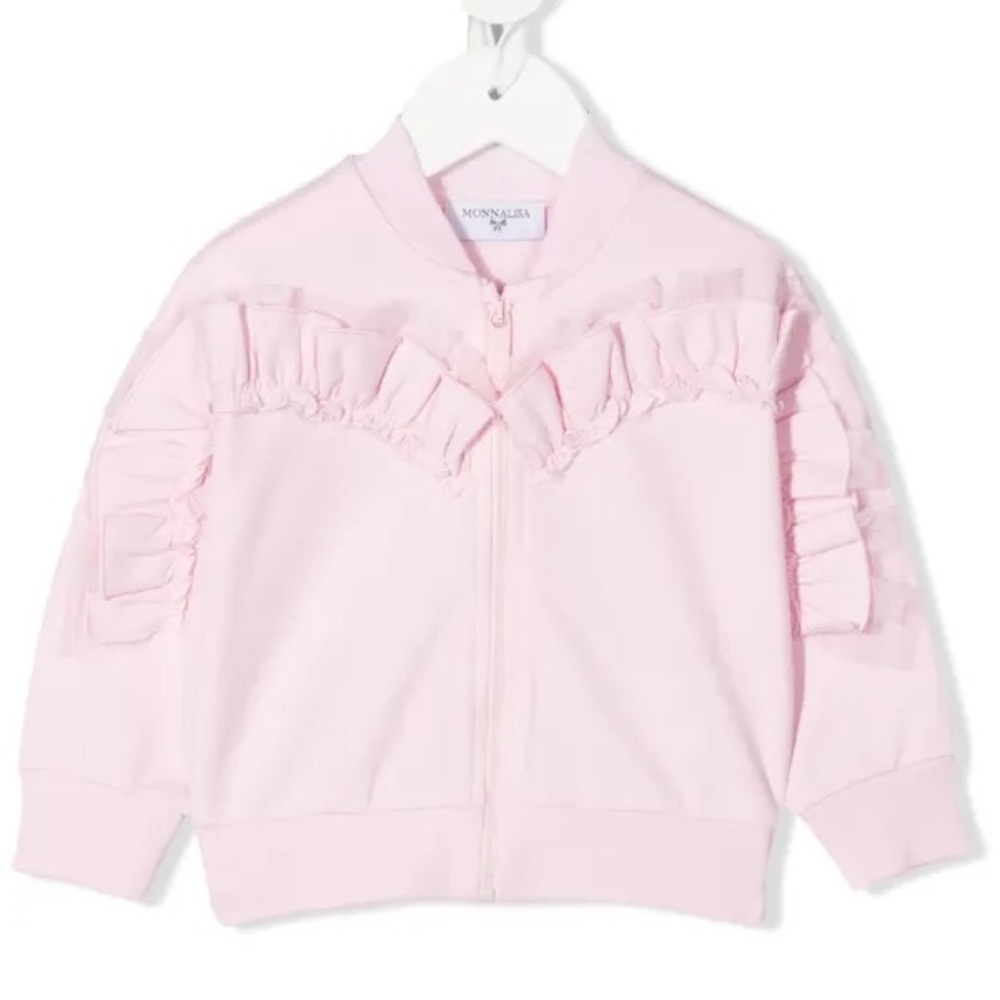 Monnalisa
frill-detail zip-up sweatshirt